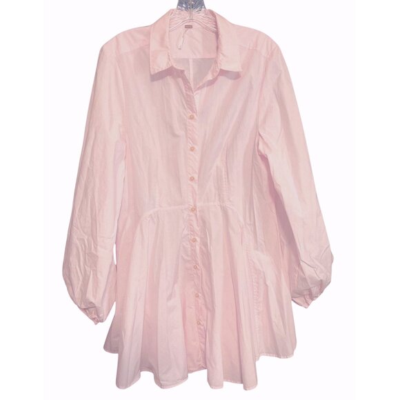Free People Womens Peplum Blouse L Pink - Picture 9 of 9